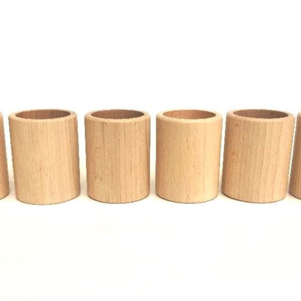 NWT Grapat Wooden Toys Natural Cups Set of 6